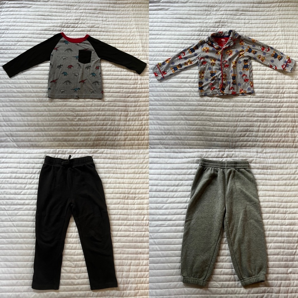 *Bundle* Boys 3T Fall Winter Clothing (2 sweat pants, 1 shirt, 1 pajama top)